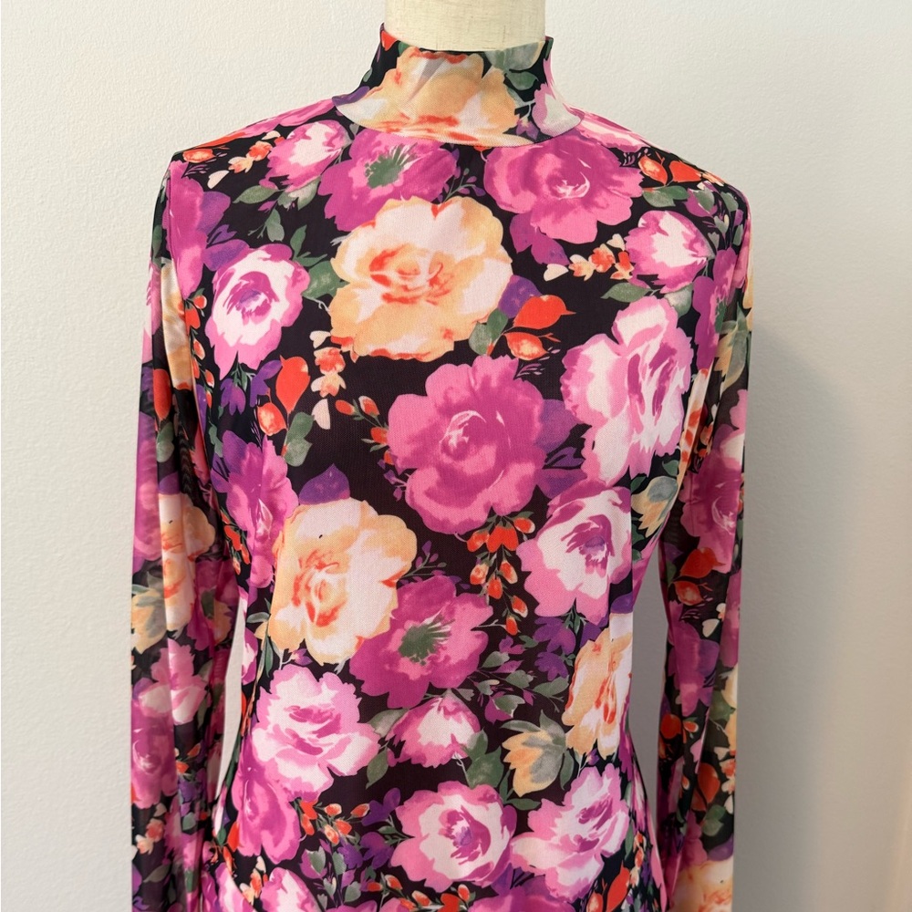 Lulu's Pink Floral Long Sleeve Top